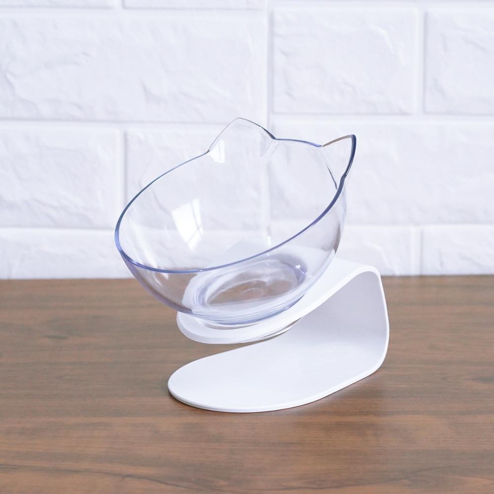 Tails Choice | Oblique Mouth Transparent Single Pet Bowl