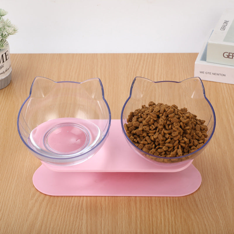 Tails Choice | Oblique Mouth Transparent Single Pet Bowl