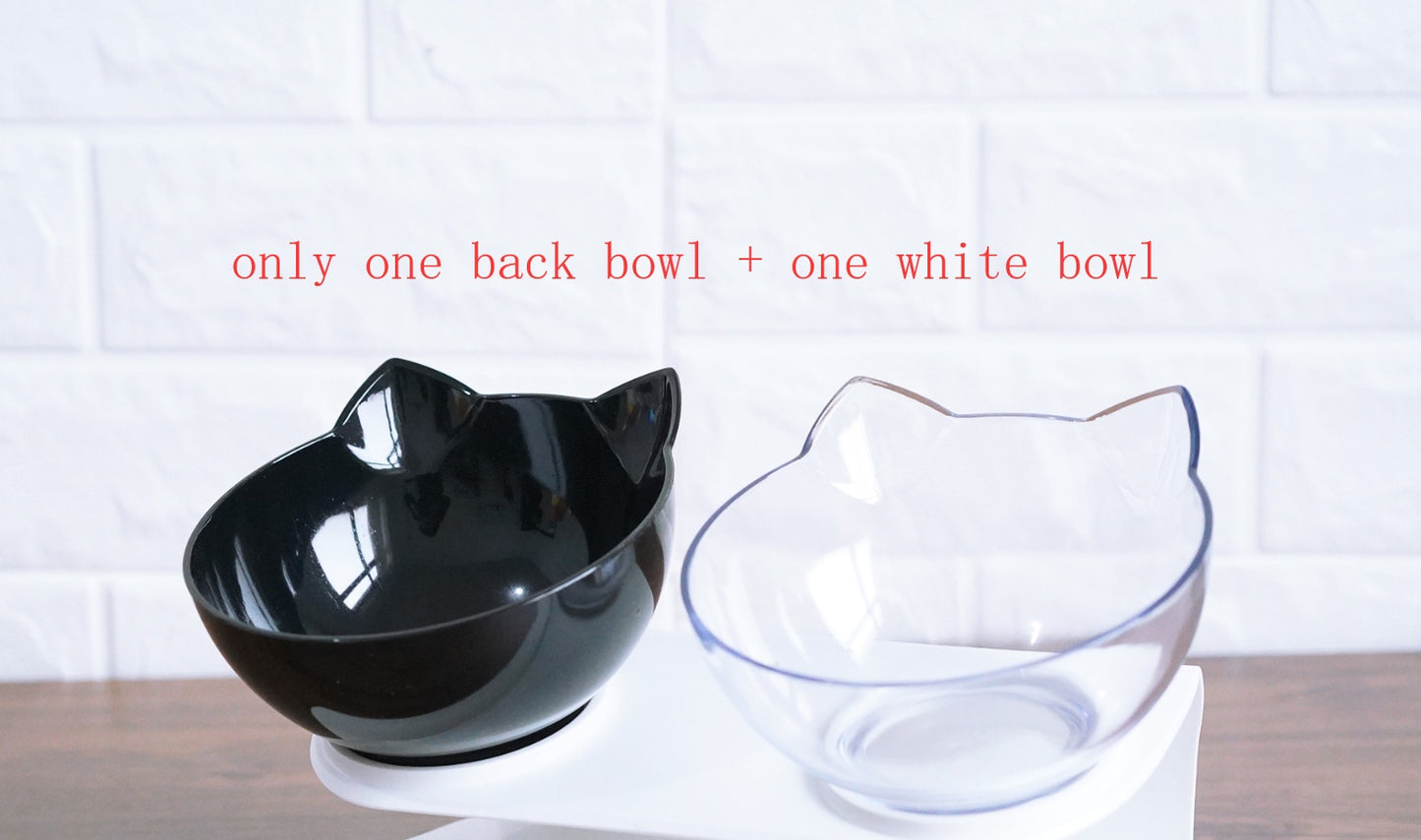 Tails Choice | Oblique Mouth Transparent Single Pet Bowl