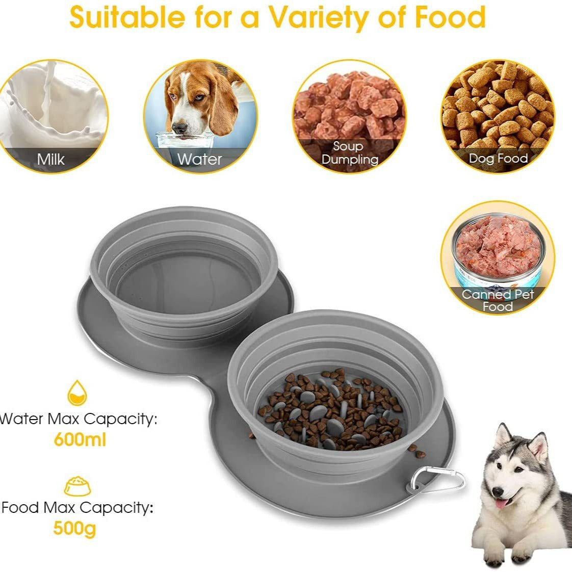 Tails Choice | Silicone Foldable Slow Feeding Bowl