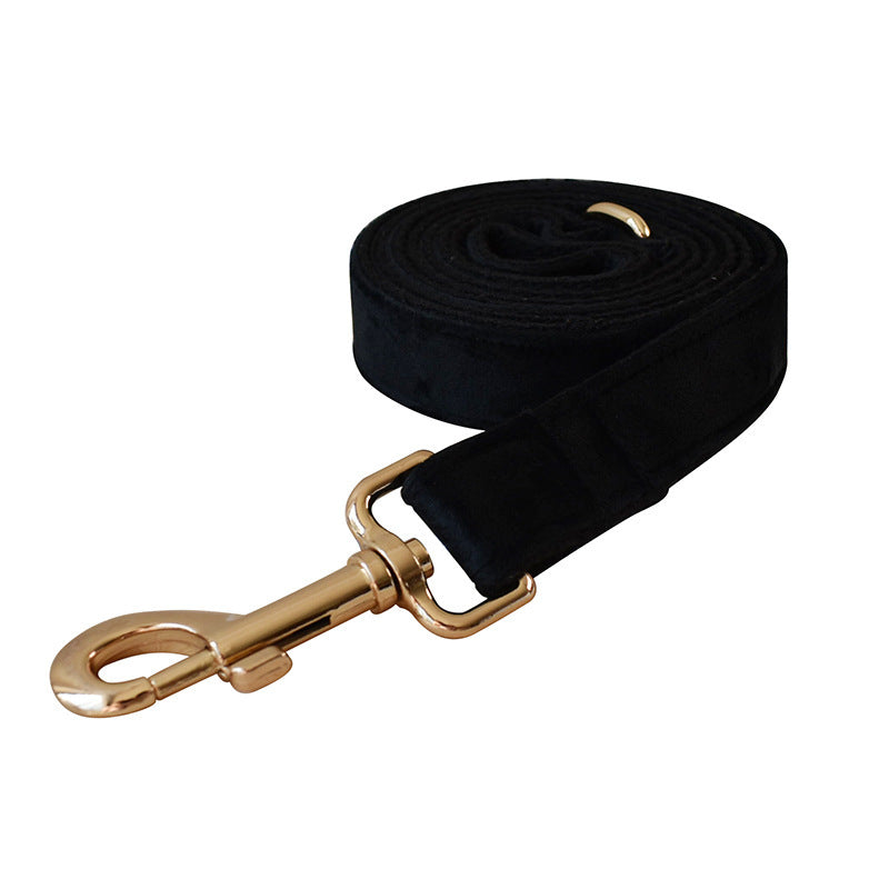 Tails Choice | Black Flannel Gold Buckle Harness