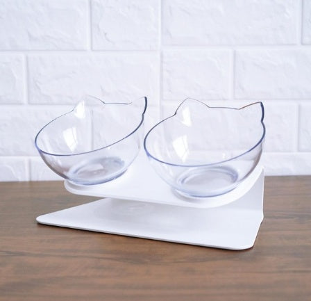 Tails Choice | Oblique Mouth Transparent Single Pet Bowl