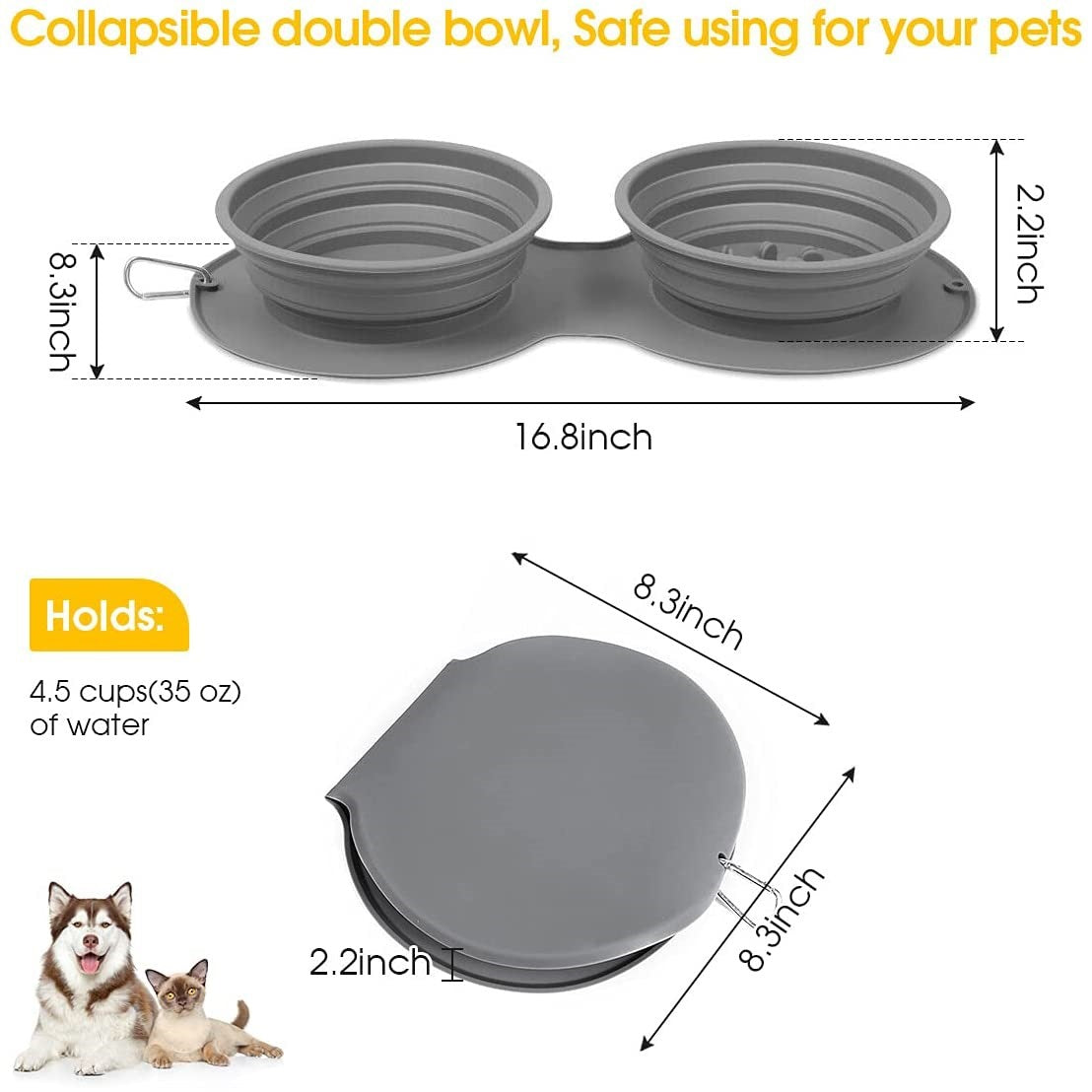 Tails Choice | Silicone Foldable Slow Feeding Bowl