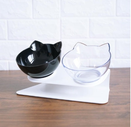 Tails Choice | Oblique Mouth Transparent Single Pet Bowl