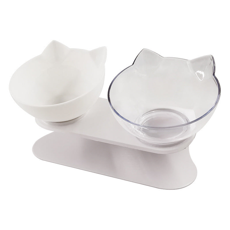 Tails Choice | Oblique Mouth Transparent Single Pet Bowl